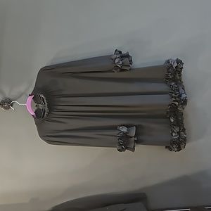 Alex Marie black party dress with petal Ruffles